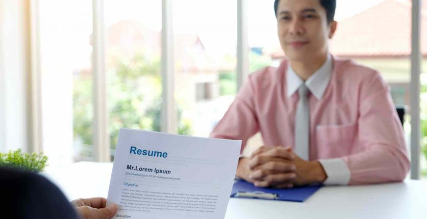 A hiring manager questions a leadership-level candidate on their CV